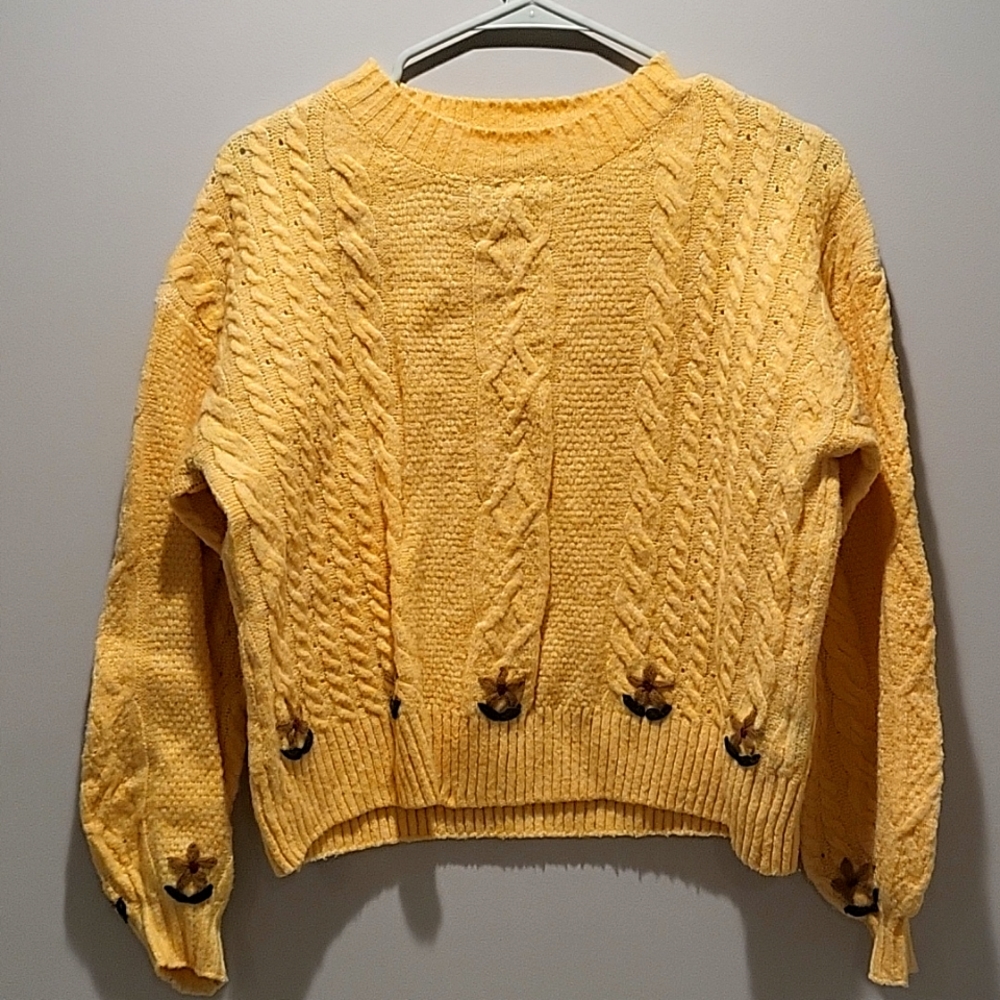 Yellow crochet sweater